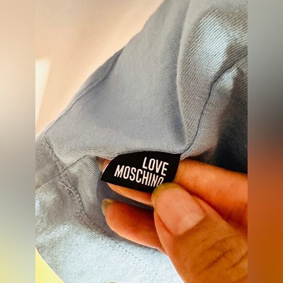 LOVE MOSCHINO Peace Sign Tank – Double Layer Graphic Cotton Top Size 4sta - Picture 4 of 5